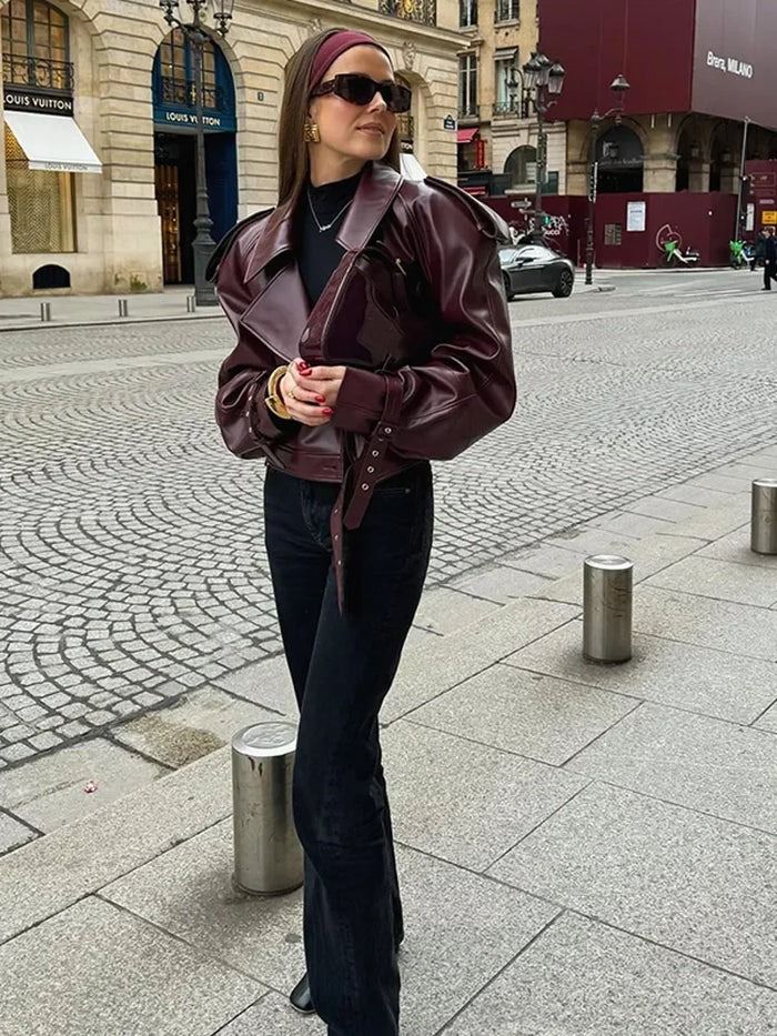 Bordeaux Leather Jacket