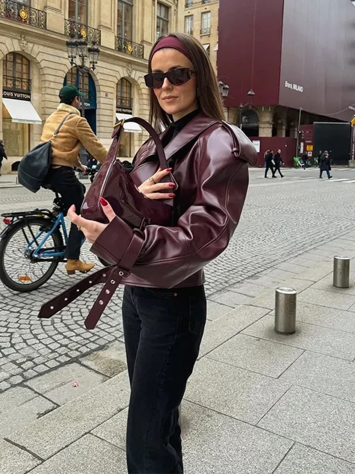 Bordeaux Leather Jacket